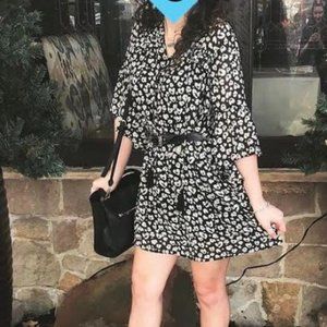 Black Printed Flowly Dress